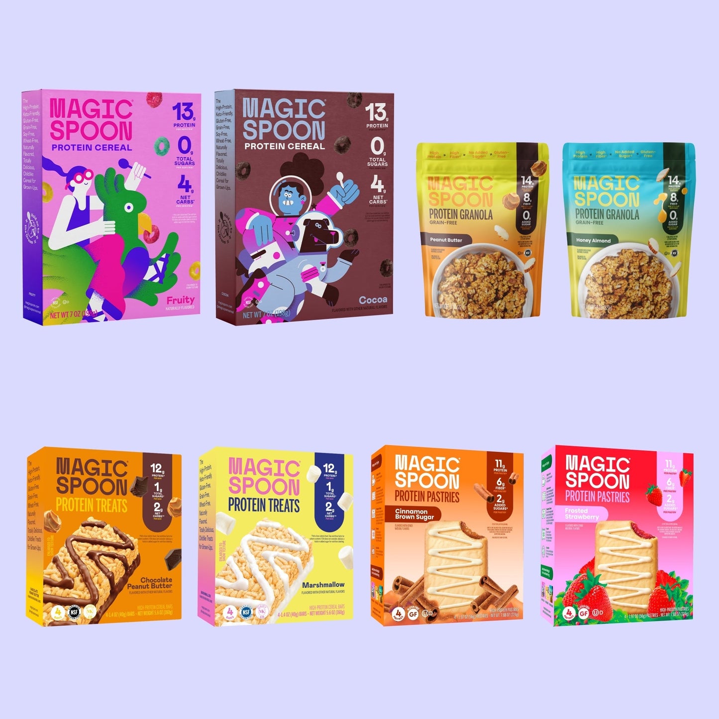 Hall of Fame Pack - 2 boxes of Cereal, 2 boxes of Treats, 2 bags of Granola, 2 boxes of Pastries