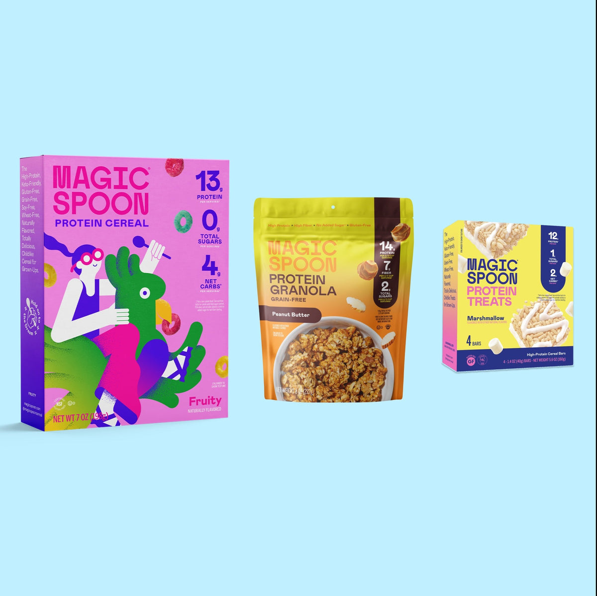 Magic Spoon Starter Pack - 1 box of cereal + 1 bag of granola + 4 cereal treats