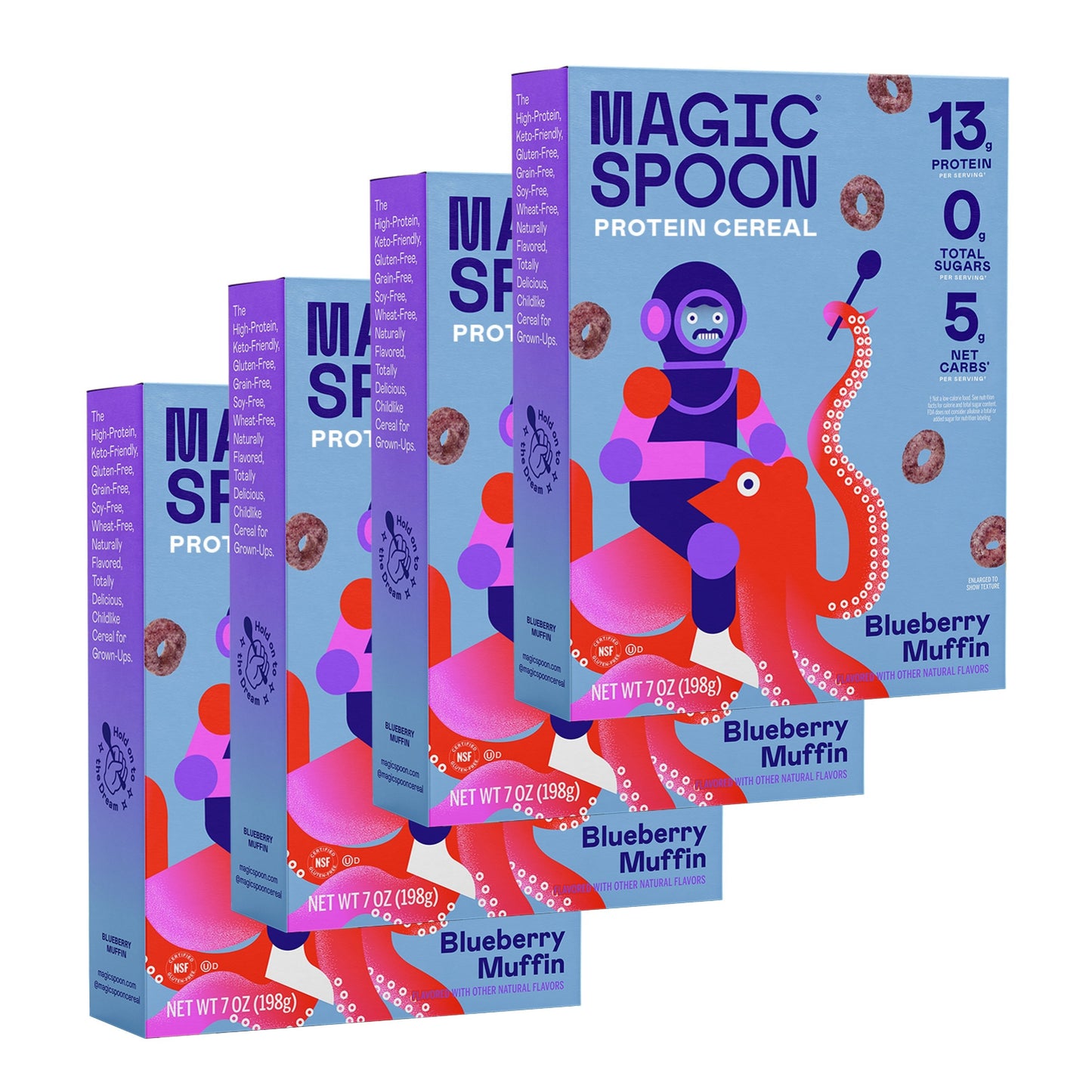 Magic Spoon Protein Cereal 1 case (4 boxes) - Blueberry