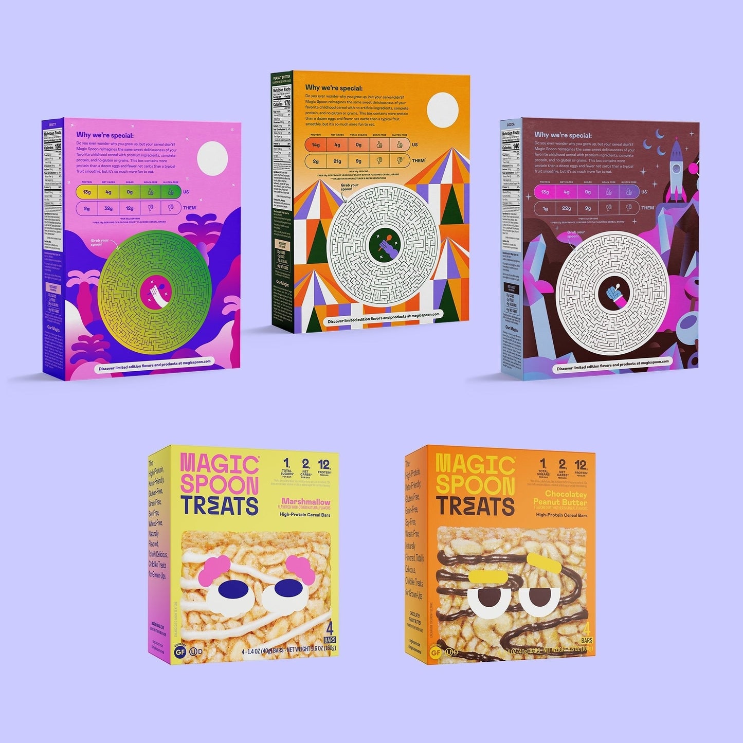 More Magic Mix - 8 cereal treats (2 boxes) + 3 boxes of cereal