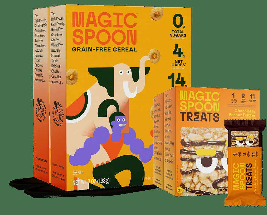 THE NUTTY PACK - 8 cereal treats (2 boxes) + 2 boxes of cereal