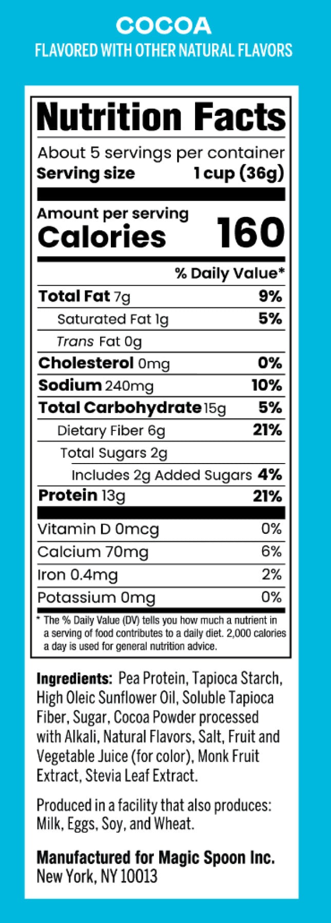 Cocoa - Protein + Fiber Cereal 1 case (4 boxes)