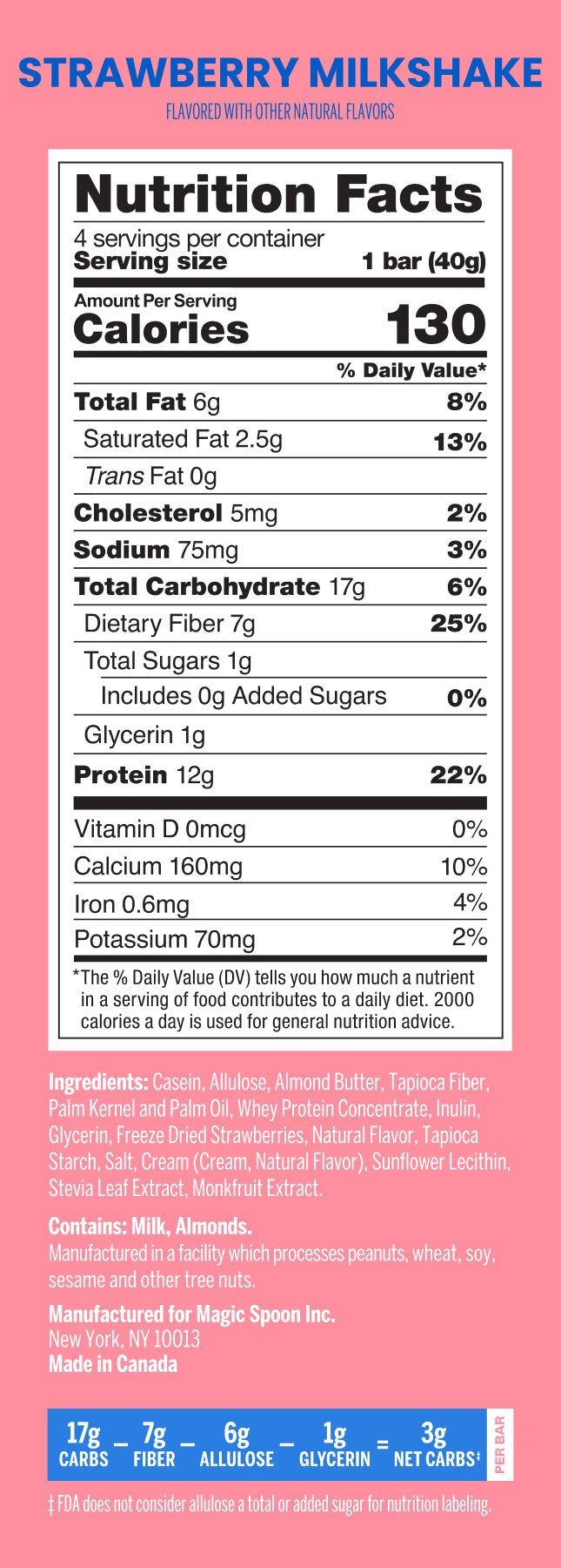 Strawberry Milkshake - 16 Cereal Treats (4 Boxes)