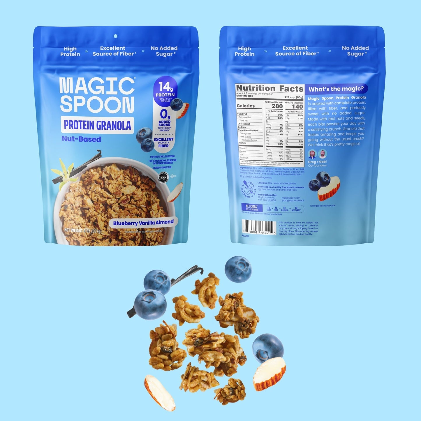 Blueberry Vanilla Almond - 4 Bags of Granola