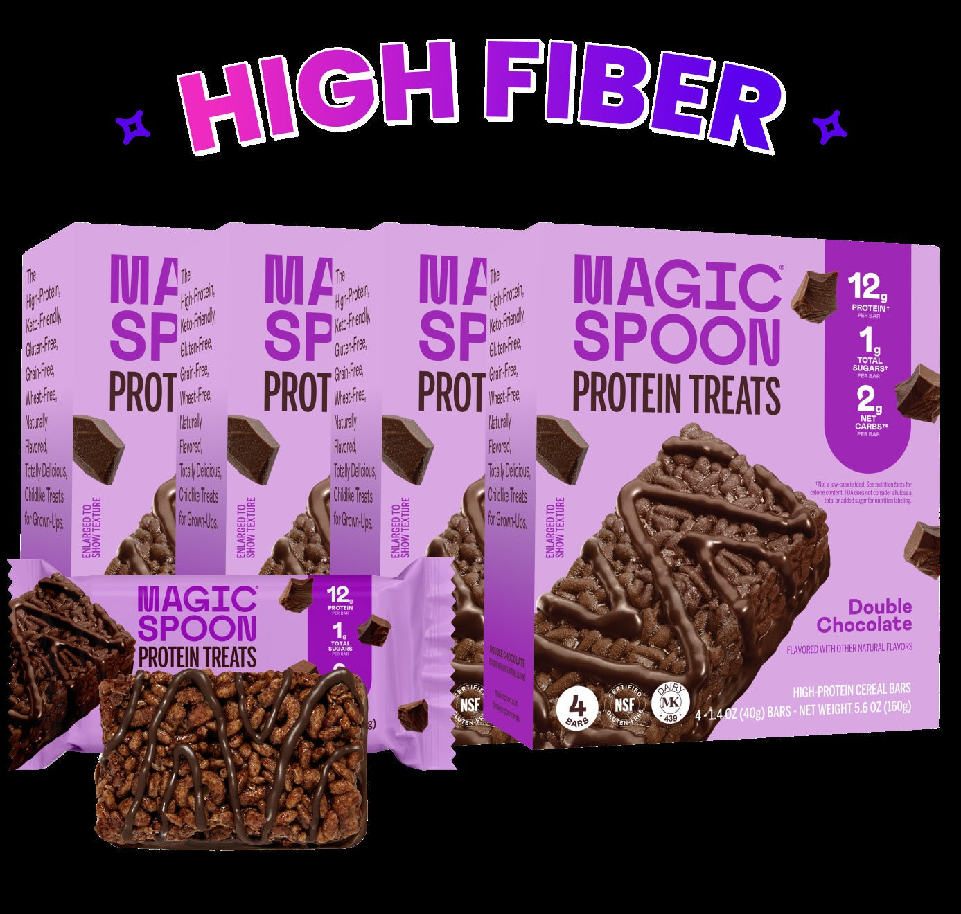Double Chocolate - 16 Cereal Treats (4 Boxes)