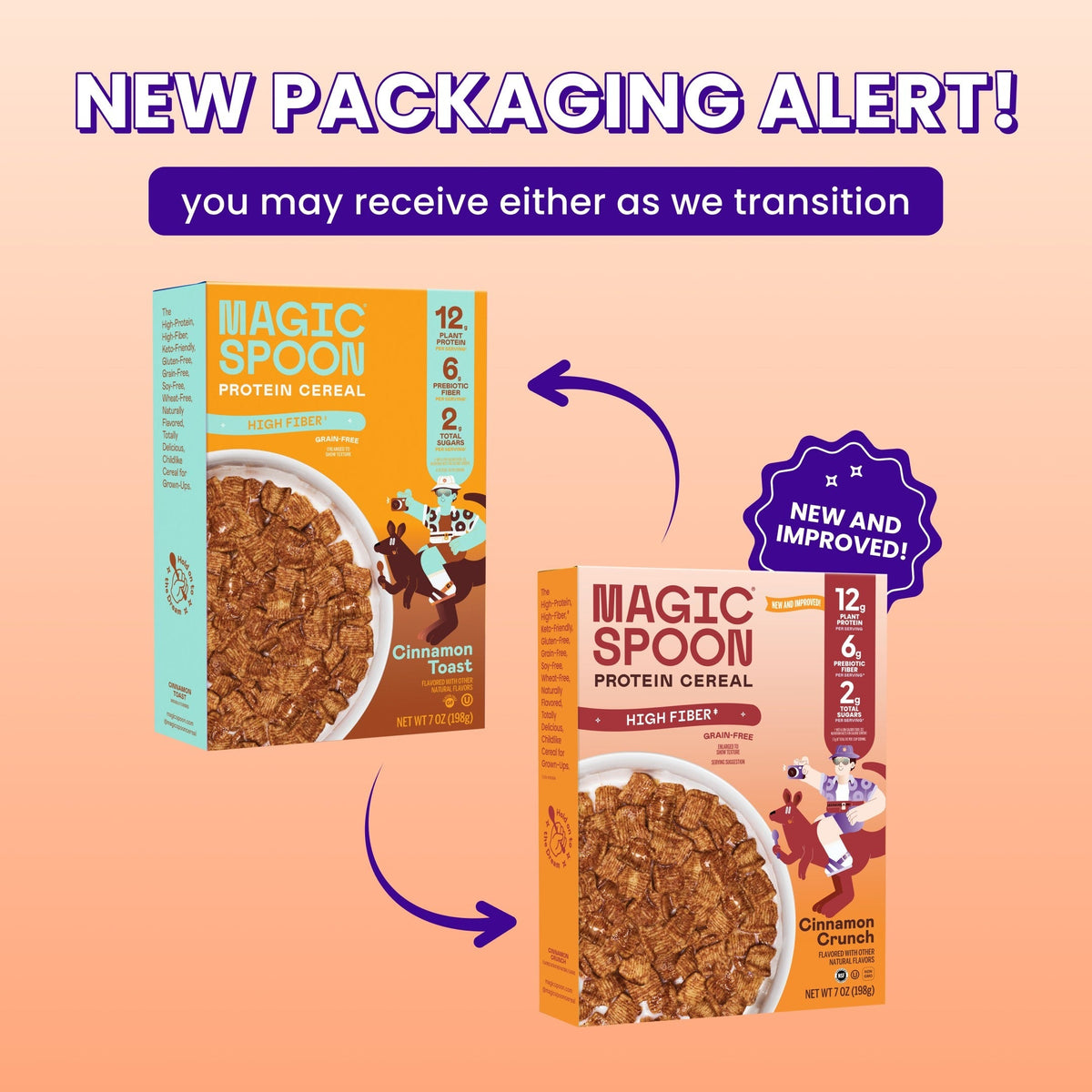 Cinnamon Crunch - Protein + Fiber Cereal 1 case (4 boxes)