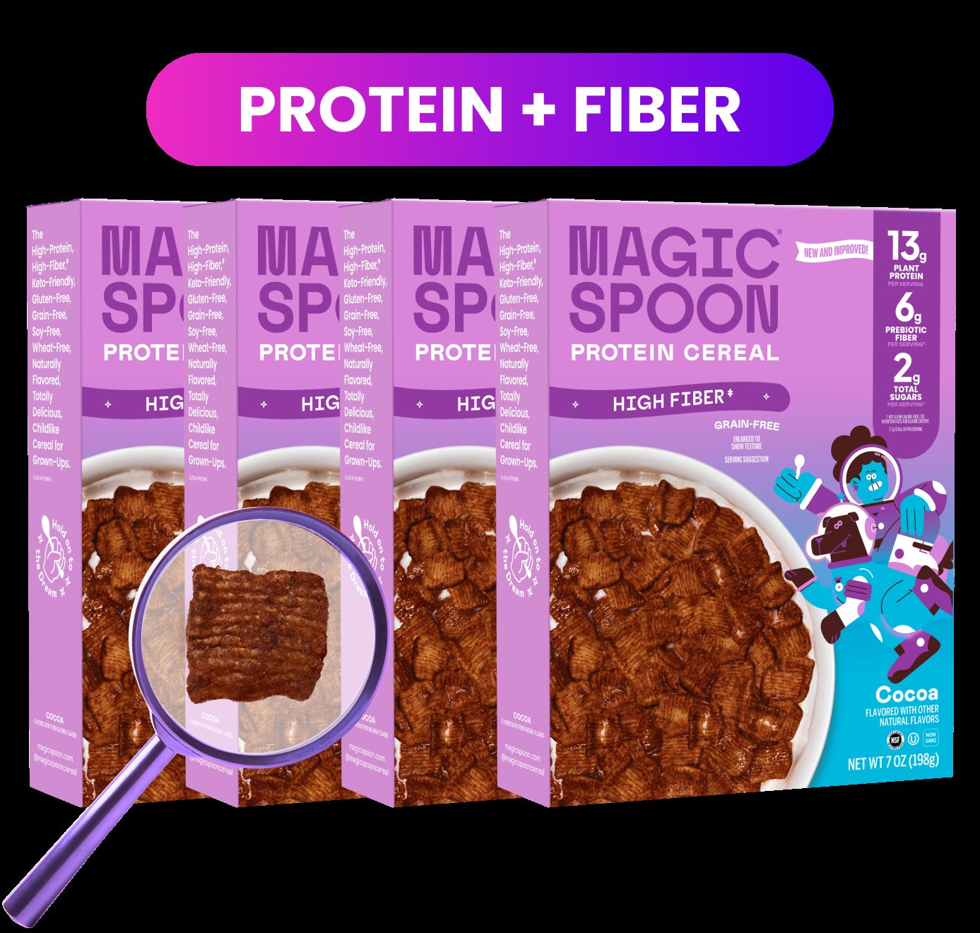 Cocoa - Protein + Fiber Cereal 1 case (4 boxes)