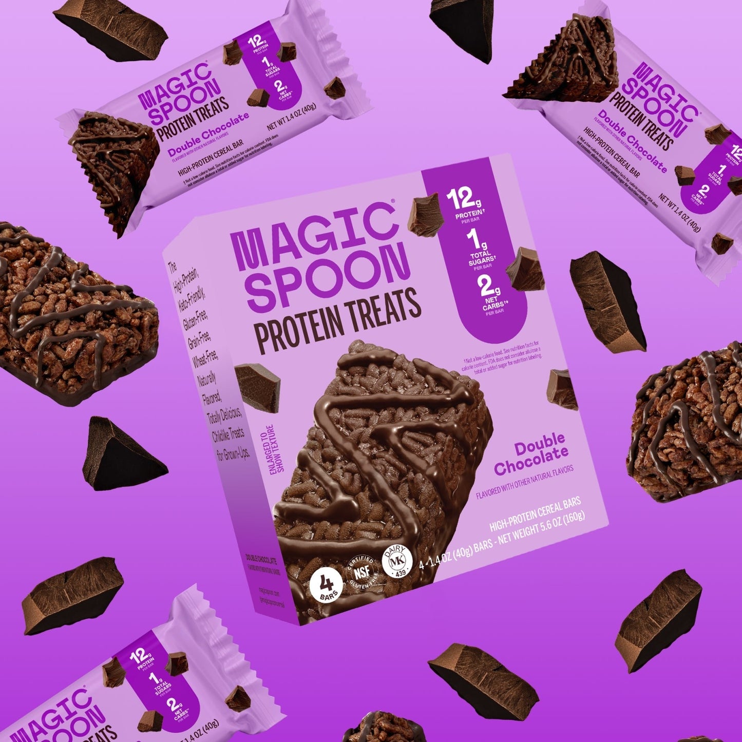 Double Chocolate - 16 Cereal Treats (4 Boxes)