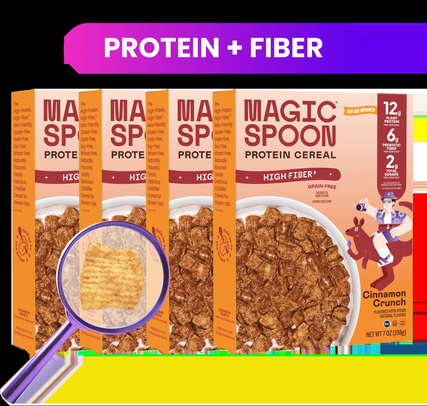 Cinnamon Crunch - Protein + Fiber Cereal 1 case (4 boxes)