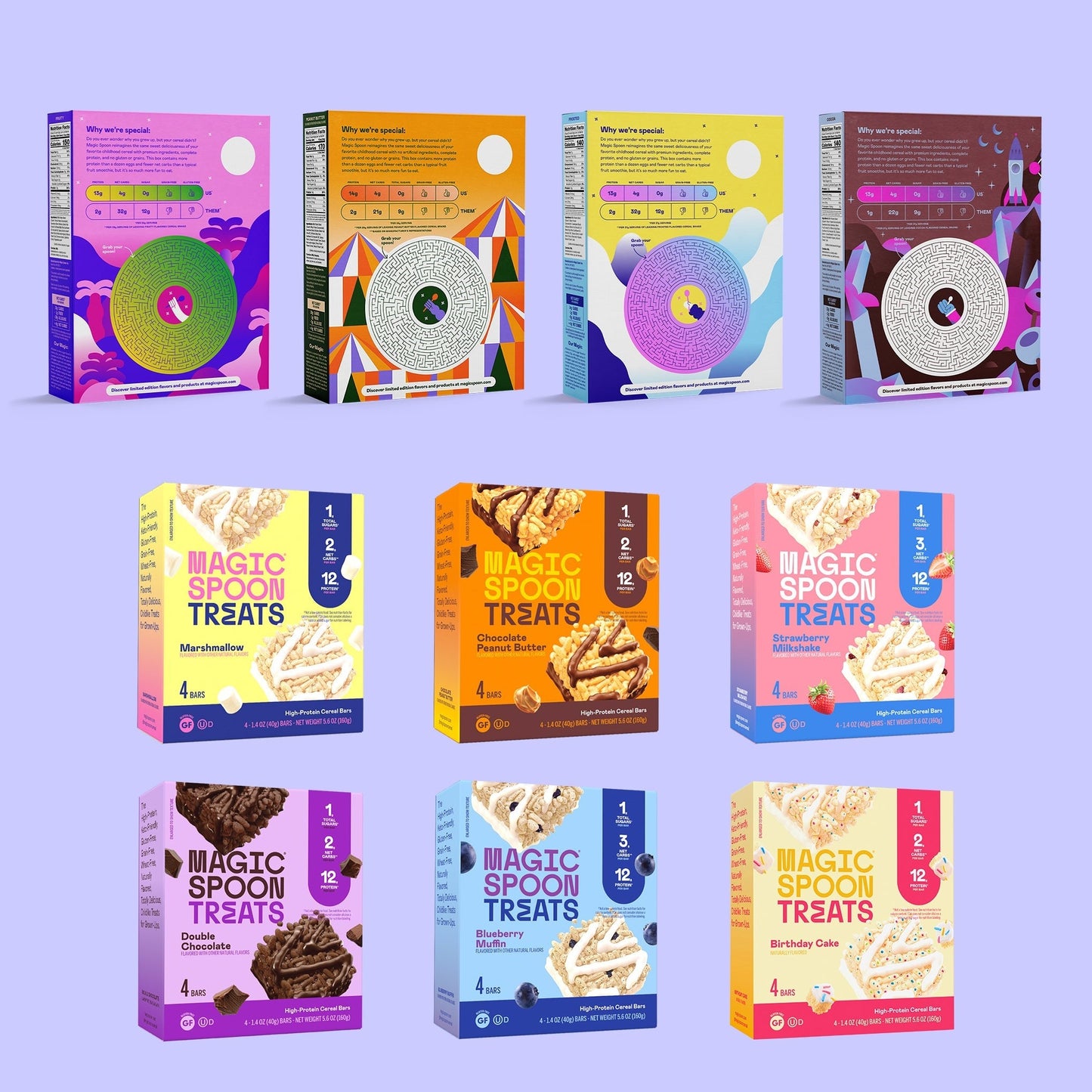 The Big Bowl Bundle - 24 Cereal Treats (6 Boxes) + 4 Boxes Of Cereal + 1 Bowl Set
