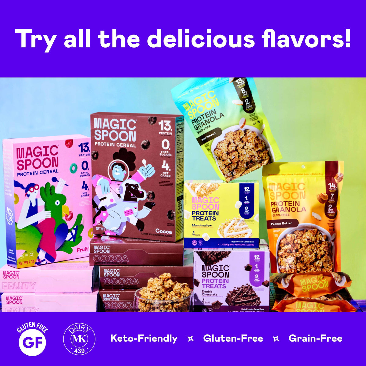 Magic Spoon Protein Cereal 1 case (4 boxes) - Blueberry
