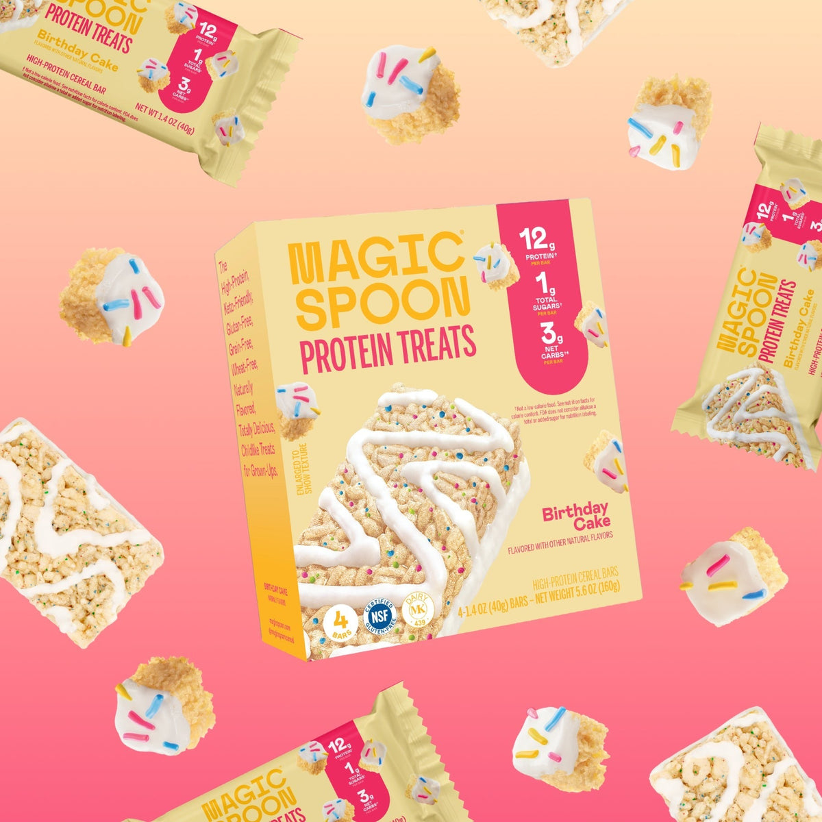Birthday Cake - 16 Cereal Treats (4 Boxes)