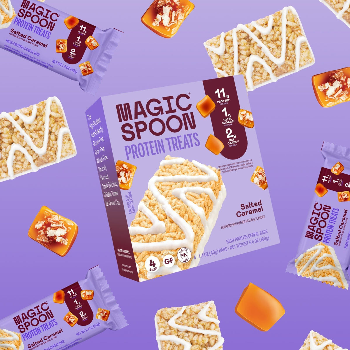 Salted Caramel - 16 Cereal Treats (4 Boxes)