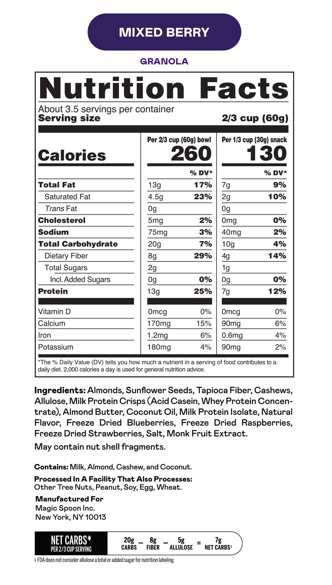 Mixed Berry - 4 Bags of Granola (FAIRE)