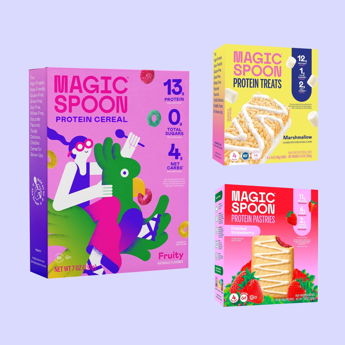 Mix 3-Pack - Fruity Cereal, Marshmallow Treats, Frozen Strawberry Pastry - TTS