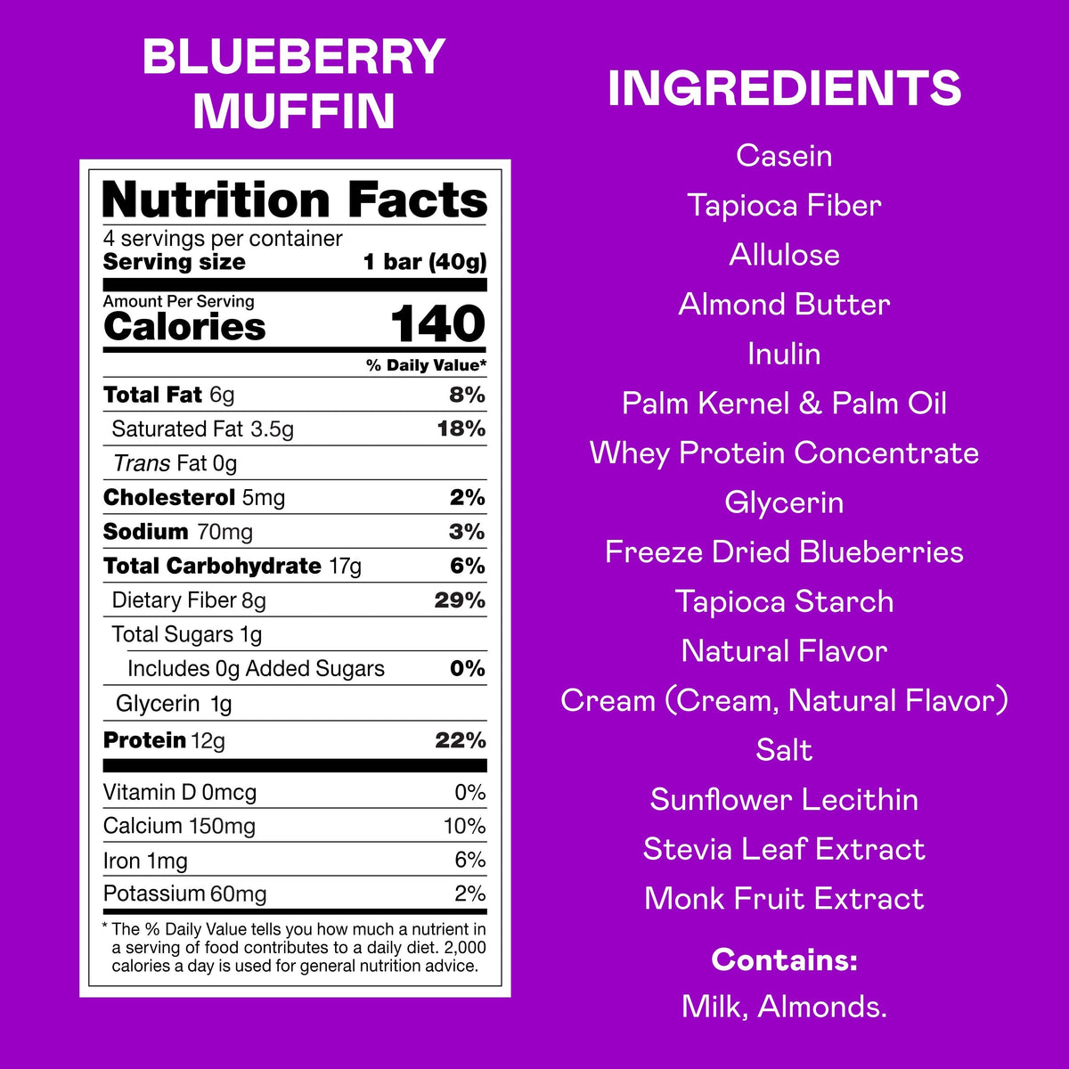 Magic Spoon Protein Treats 8 Bars (2 Boxes) - Blueberry