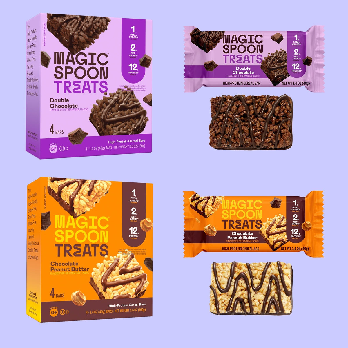 Double Chocolate + Peanut Butter Treats (4 Boxes)