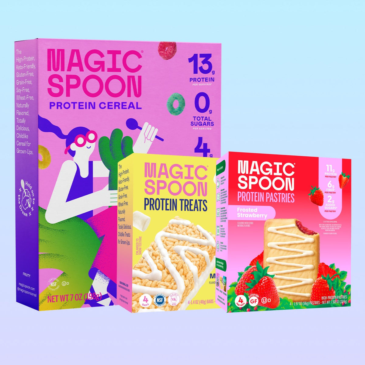 Mix 3-Pack - Fruity Cereal, Marshmallow Treats, Frozen Strawberry Pastry - TTS