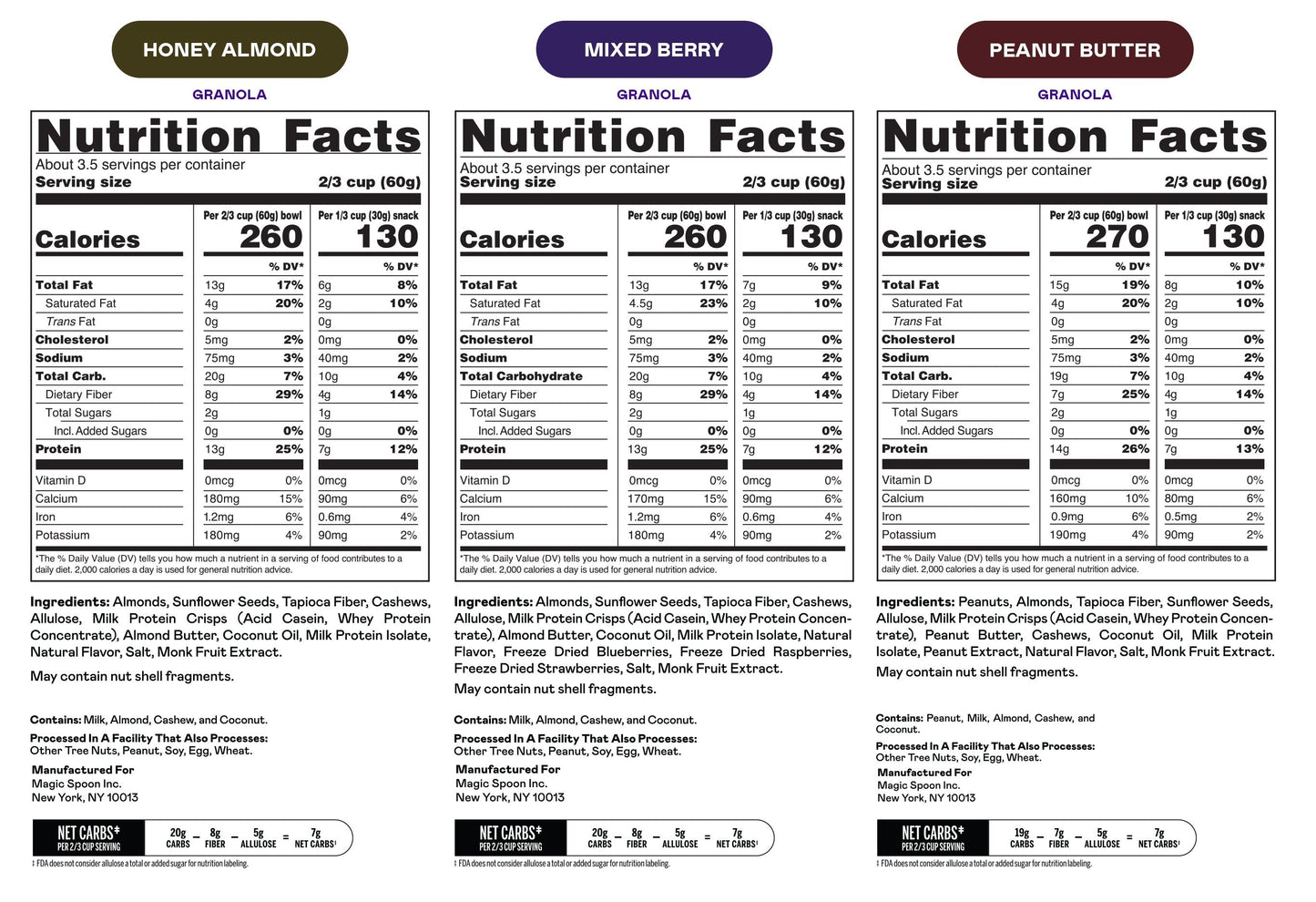 VB Granola 3p-Honey Almond, PB, Mixed Berry (TTS)