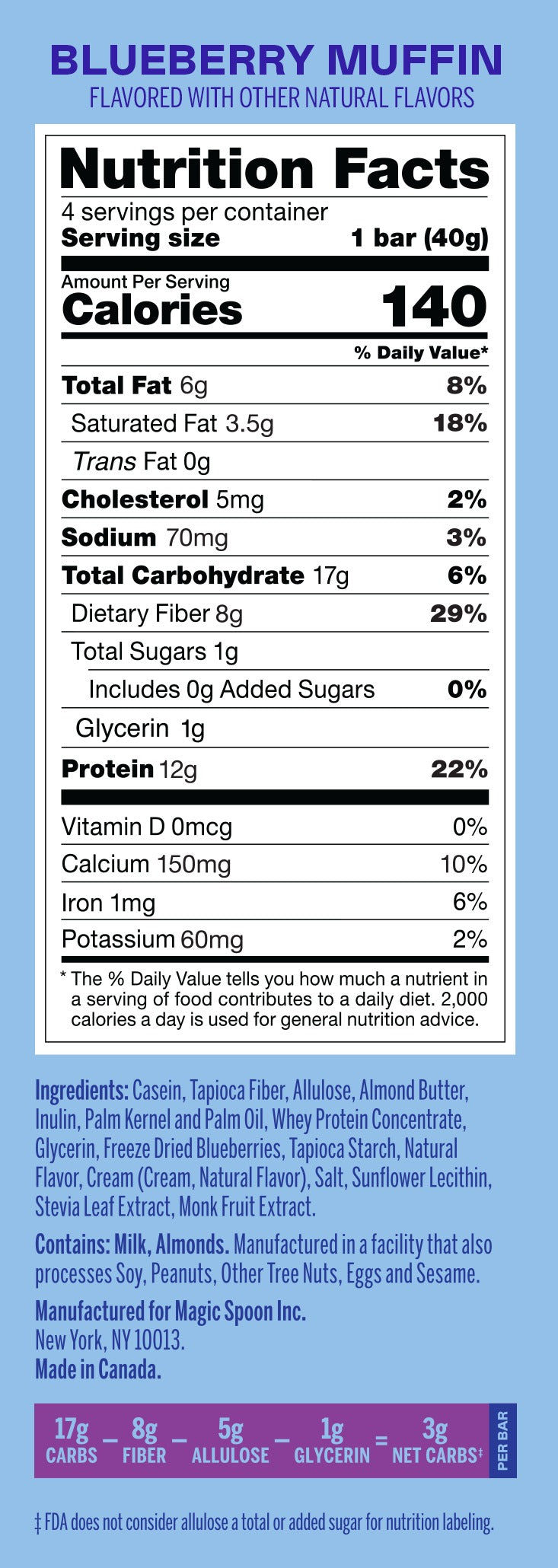 BLUEBERRY MUFFIN - 12 Cereal Treats (1 Box)