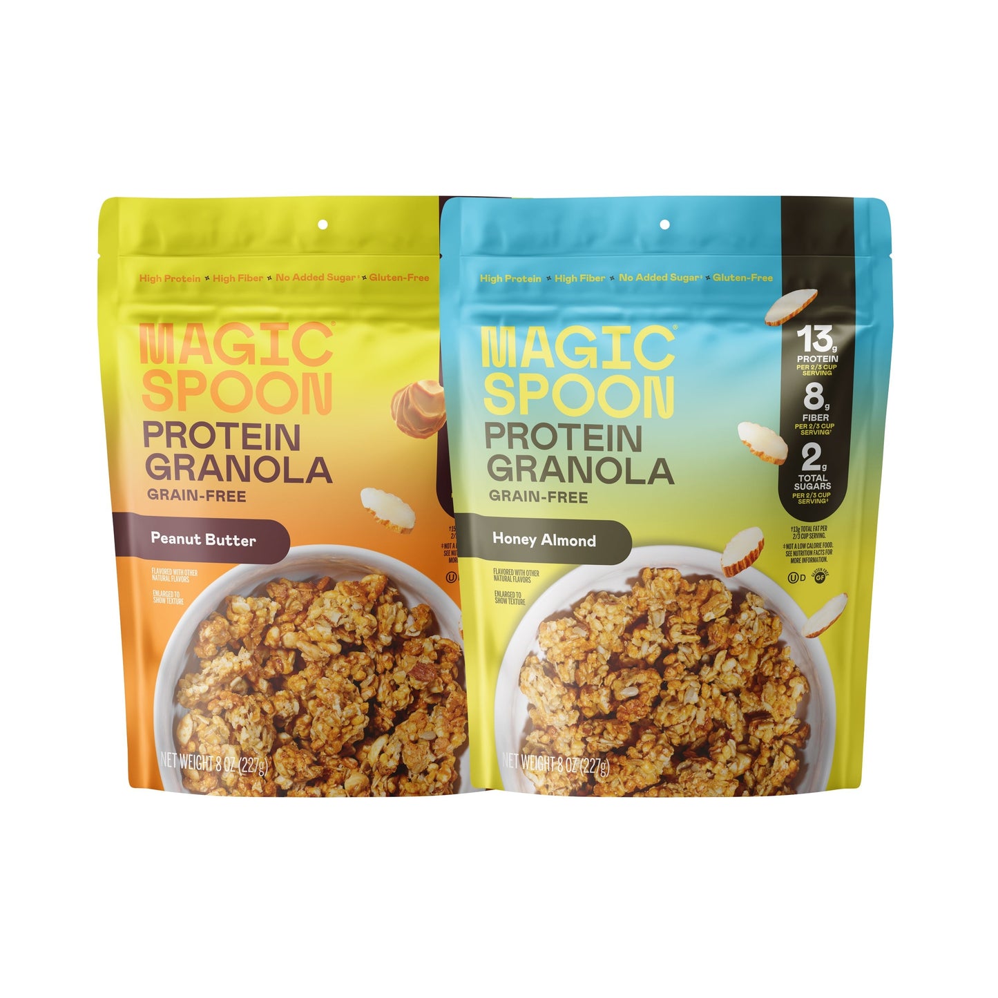 Magic Spoon Protein Granola Variety 4 Pack - Honey Almond, Dark Chocolate, Peanut Butter, Mixed Berry